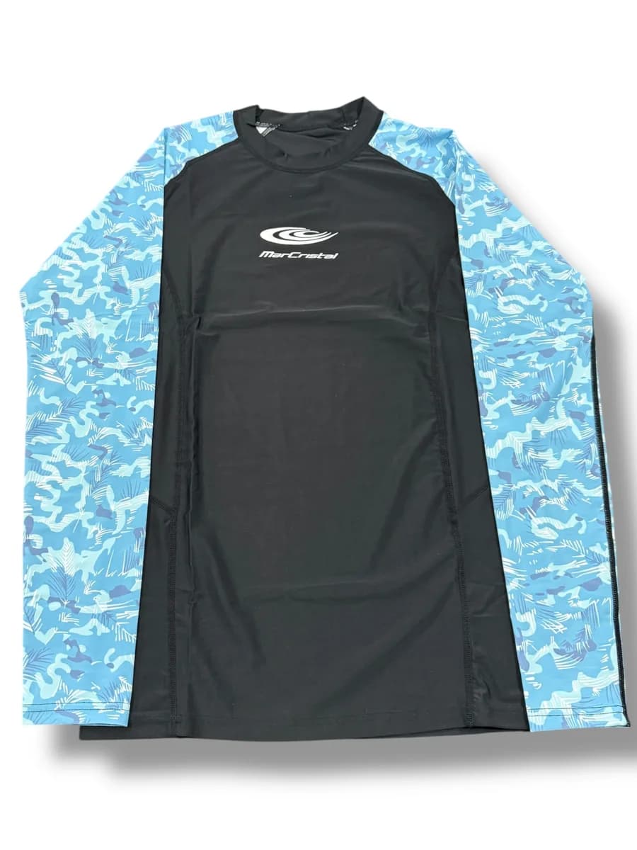 Remera De Lycra Manga Larga Uv Mar Cristal