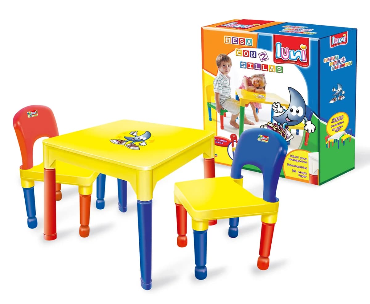 Mesa Con 2 Sillas Fijas Luni
