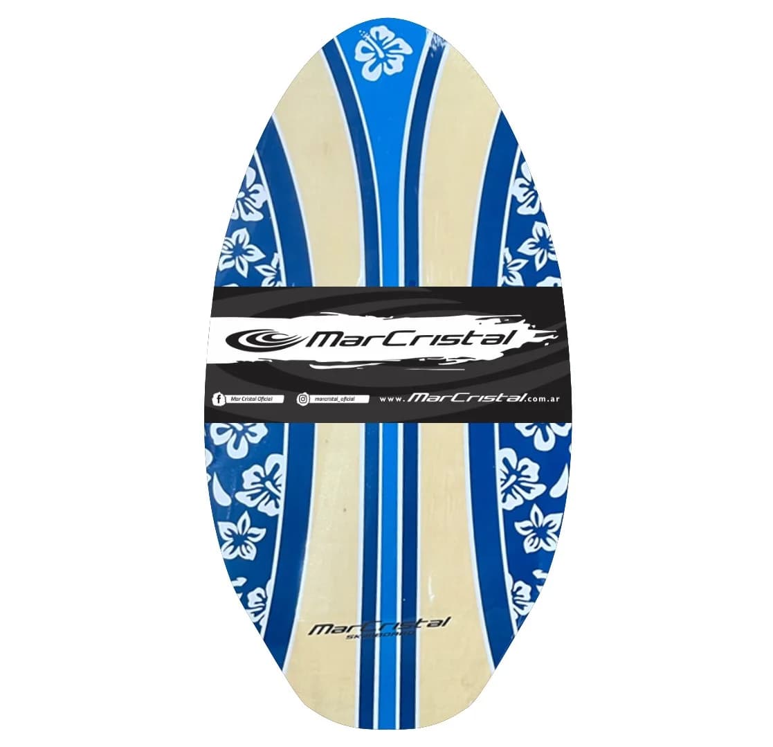 Skimboard De Madera Decorado 37' Mar Cristal